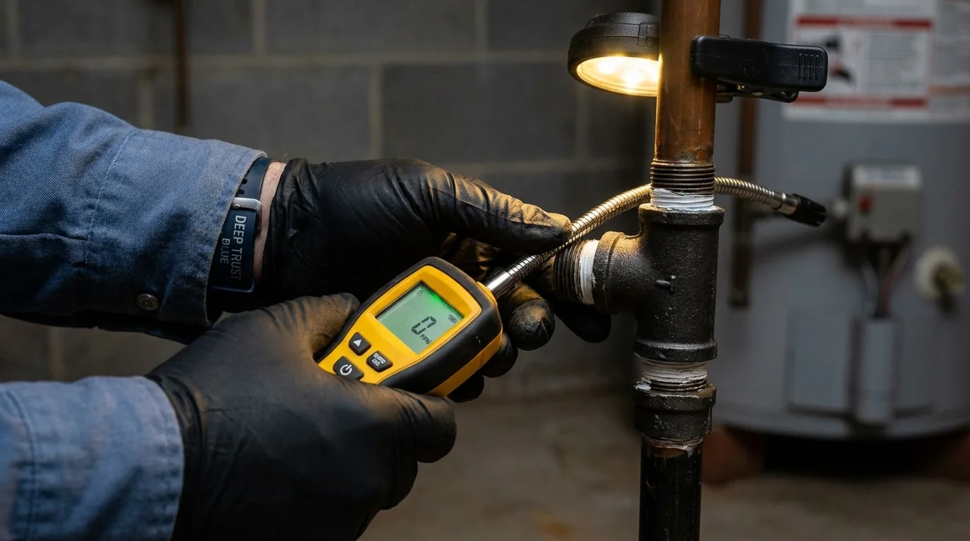 Gas leak detection with electronic sniffer by Johns Plumbing LLC in Lake Arrowhead