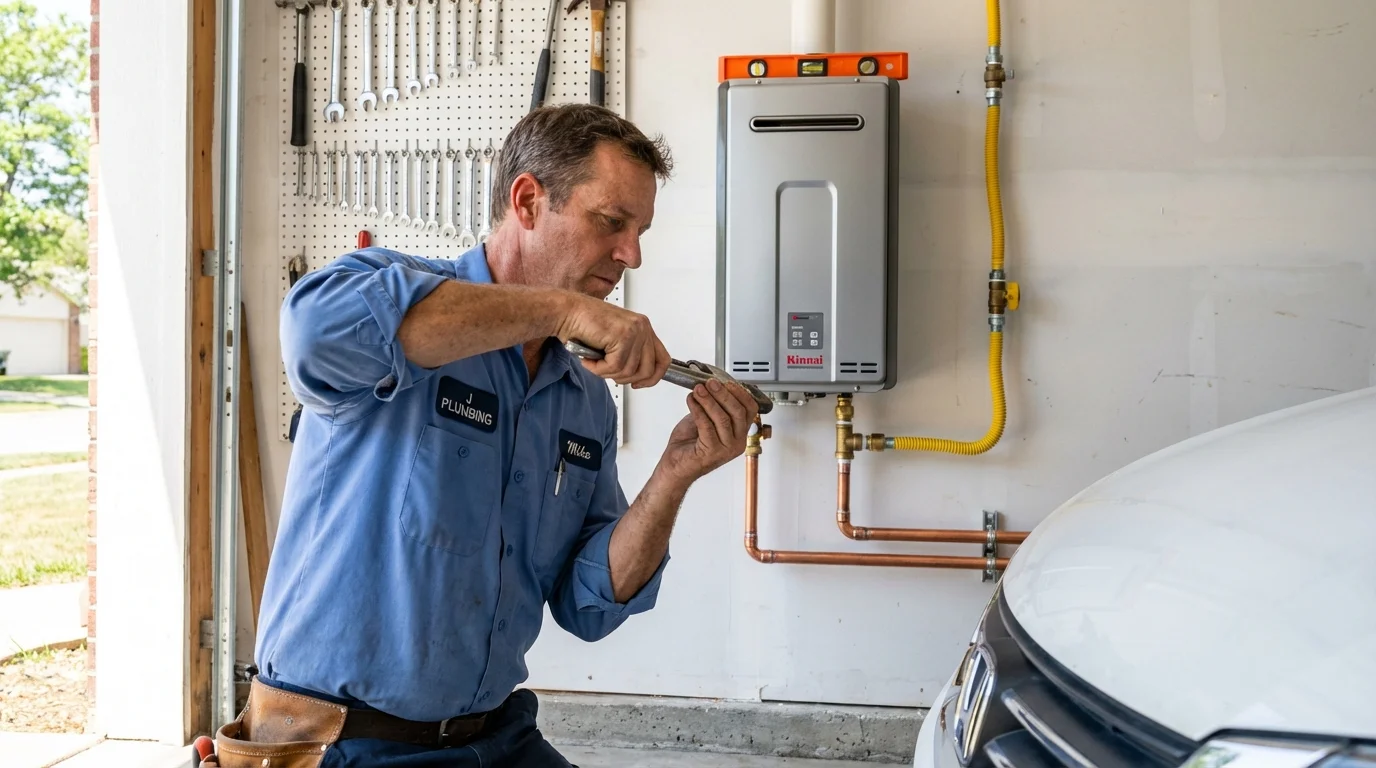 Tankless water heater installation by a Johns Plumbing LLC plumber in Lake Arrowhead